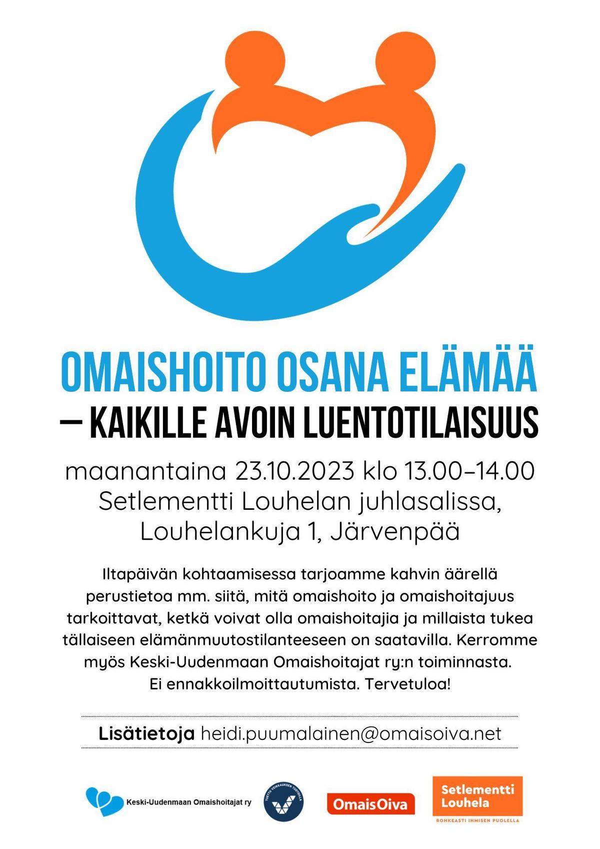 Omaishoito Osana Elämää -luento Louhelassa | Setlementti Louhela Ry